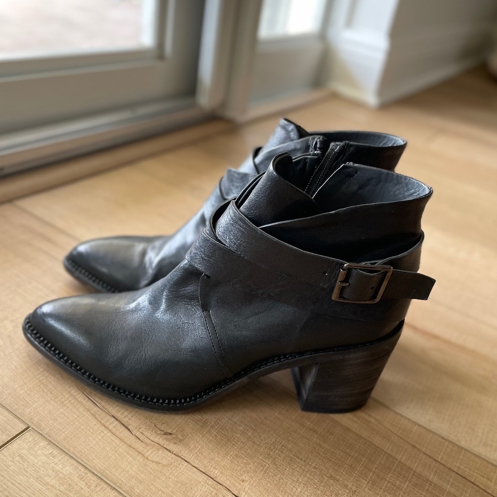 Black Leather Ankle boots